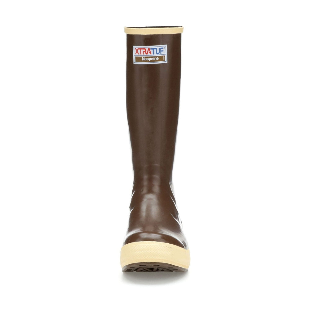 Xtratuf Legacy 15" plain toe boot in copper/tan with a brown shaft and cream sole.