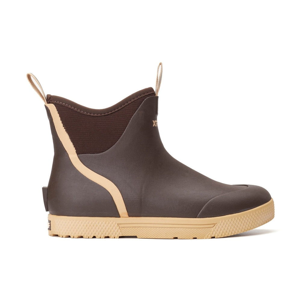 Xtratuf Wheelhouse Deck Boot in brown with a tan sole and side accents.