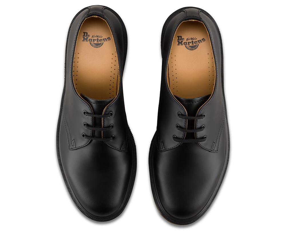 Dr Martens 1461p Slim Fit Black Smooth Leather Shoes